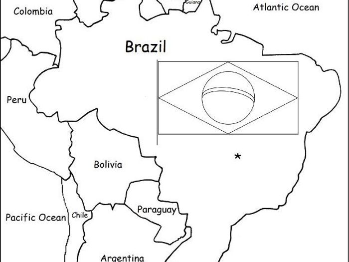 BRAZIL - Printable handouts with map and flag picture relating to Brazil Flag Printable called BRAZIL - Printable handouts with map and flag